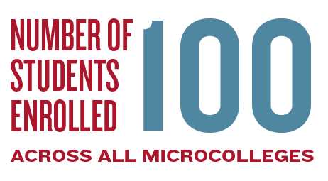 Number of students enrolled across all microcolleges: 100.